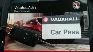 Vauxhall Astra key with a Vauxhall car pass